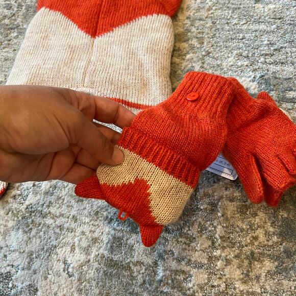 JoJo Maman Bebe Fox Hat & Mittens Set 0-12 Months NWT - Picture 5 of 11